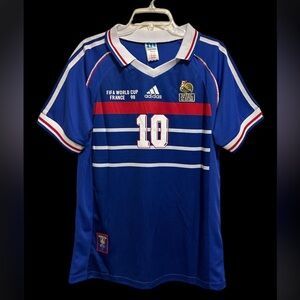 Adidas France Zinedine Zidane Final Home Retro Jersey 1998